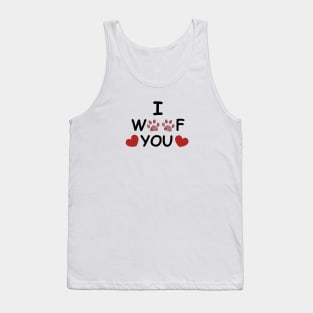 I woof you text doodle paw prints Tank Top